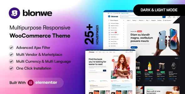 Blonwe - Multipurpose WooCommerce Theme WordPress theme homepage layout for a book store WooCommerce store
