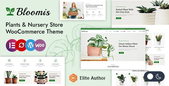 Bloomis - Gardening & Houseplants Store WordPress WooCommerce Theme WordPress theme homepage layout for a blooming WooCommerce store
