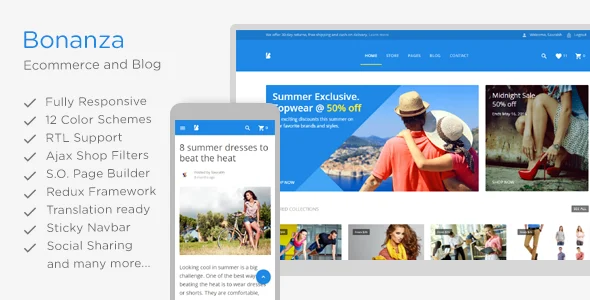 Bonanza - Responsive Multipurpose WooCommerce WordPress Theme WordPress theme homepage layout for a agency WooCommerce store