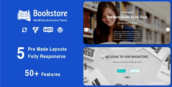 Bookstore - Responsive WordPress Theme WordPress theme homepage layout for a app store WooCommerce store