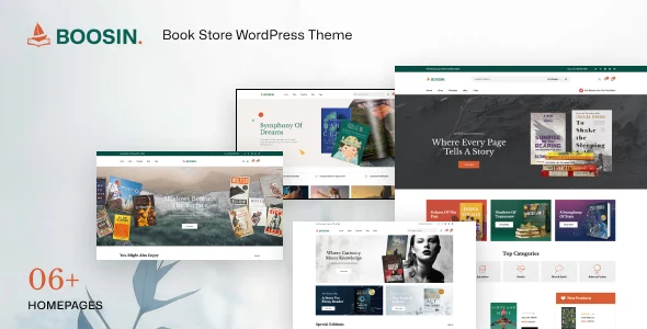 Boosin – Book Store WordPress Theme with AI WordPress theme homepage layout for a author WooCommerce store