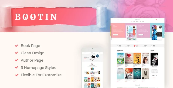 Bootin - Book Store WooCommerce WordPress Theme with AI WordPress theme homepage layout for a author WooCommerce store