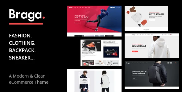 Braga - Fashion Theme for WooCommerce WordPress WordPress theme homepage layout for a accessories WooCommerce store