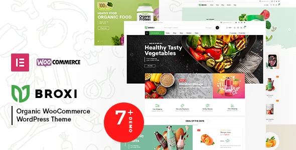Broxi – Organic & Food WooCommerce WordPress Theme with AI WordPress theme homepage layout for a dokan WooCommerce store