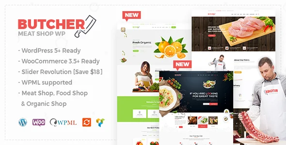 Butcher - Meat Shop WooCommerce WordPress Theme WordPress theme homepage layout for a beef WooCommerce store