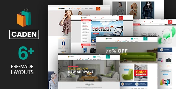 Caden - Mega Store Responsive WordPress Theme WordPress theme homepage layout for a clean WooCommerce store