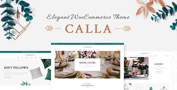 Calla - Elegant Home Decoration Shop WordPress Theme WordPress theme homepage layout for a decor WooCommerce store