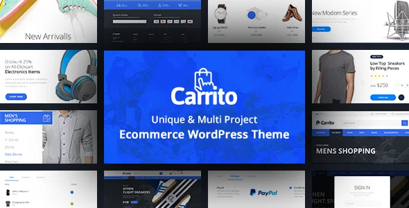 Carrito - WooCommerce WordPress Theme WordPress theme homepage layout for a clean WooCommerce store