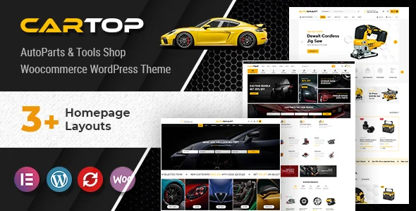 Cartop- AutoParts & Accessories Woocommerce  WordPress Theme WordPress theme homepage layout for a auto parts stores WooCommerce store