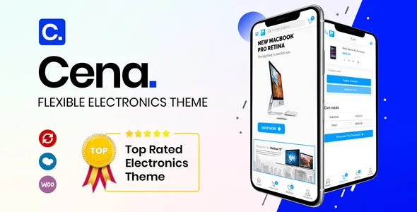 Cena Store - Multipurpose WooCommerce WordPress Theme WordPress theme homepage layout for a digital WooCommerce store