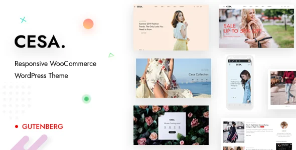 Cesa - Gutenberg WooCommerce WordPress Theme WordPress theme homepage layout for a clean WooCommerce store