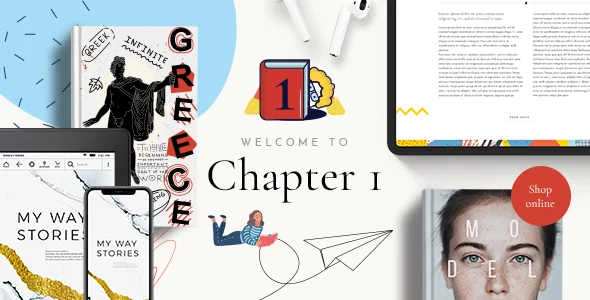 ChapterOne - Bookstore and Publisher WordPress Theme WordPress theme homepage layout for a author WooCommerce store