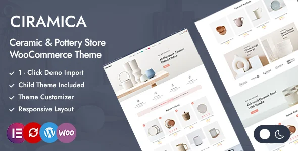 Ciramica - Ceramic Store WordPress WooCommerce Theme WordPress theme homepage layout for a art craft WooCommerce store