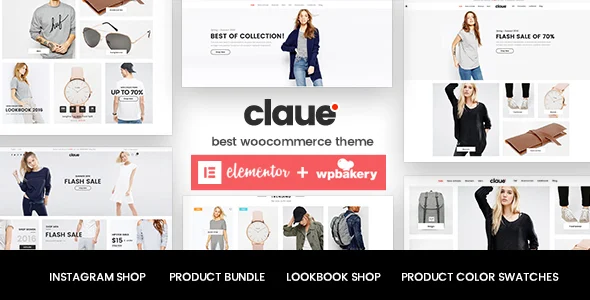 Claue - Clean, Minimal Elementor WooCommerce Theme WordPress theme homepage layout for a ajax lazy load WooCommerce store