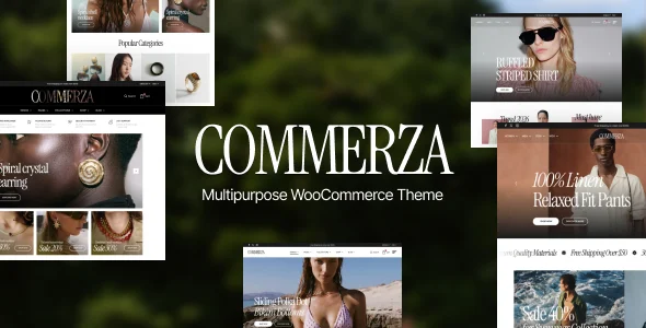 Commerza - Multipurpose WooCommerce Theme WordPress theme homepage layout for a bikini WooCommerce store