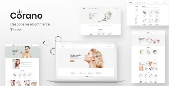 Corano - Jewellery Theme for WooCommerce WordPress WordPress theme homepage layout for a accessories WooCommerce store