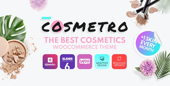 Cosmetro - Cosmetics Store Elementor WooCommerce Theme WordPress theme homepage layout for a accessories WooCommerce store