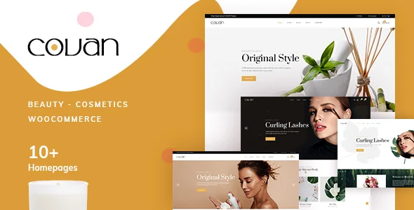 Covan – Cosmetics WooCommerce WordPress Theme with AI WordPress theme homepage layout for a beauty WooCommerce store