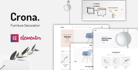 Crona | Furniture Decoration WooCommerce WordPress Theme WordPress theme homepage layout for a apartment furniture WooCommerce store