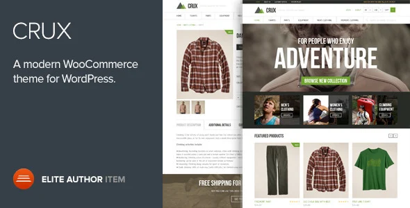 Crux - A modern and lightweight WooCommerce theme WordPress theme homepage layout for a cart WooCommerce store
