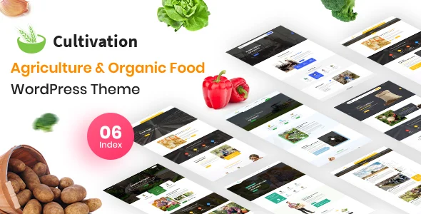 Cultivation - Organic Food Farming WordPress Theme WordPress theme homepage layout for a agriculture theme WooCommerce store