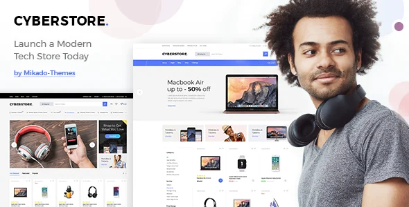 CyberStore - Simple eCommerce Shop WordPress Theme WordPress theme homepage layout for a account WooCommerce store