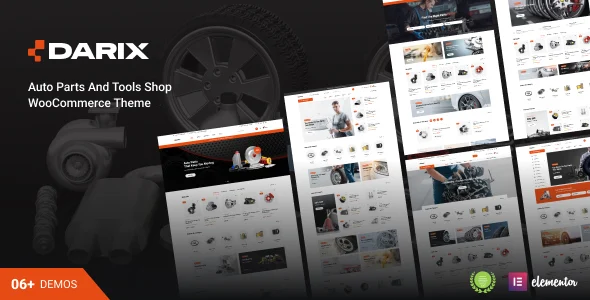 Darix – Auto Parts and Tools Shop WooCommerce Theme with AI WordPress theme homepage layout for a accessories WooCommerce store