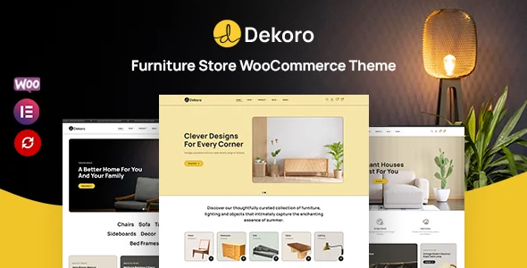Dekoro - Furniture Store WooCommerce Theme WordPress theme homepage layout for a accessories WooCommerce store