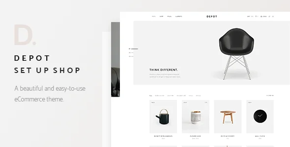 Depot - eCommerce WordPress Theme WordPress theme homepage layout for a account WooCommerce store