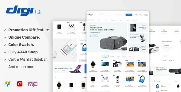 Digi - Electronics Store WooCommerce Theme WordPress theme homepage layout for a amazon like WooCommerce store