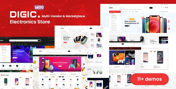 Digic – Electronics Store WooCommerce WordPress Theme with AI WordPress theme homepage layout for a amazon WooCommerce store