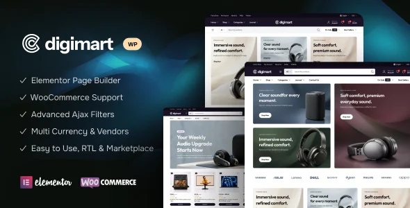 Digimart - Electronics Store WooCommerce WordPress Theme WordPress theme homepage layout for a accessories WooCommerce store