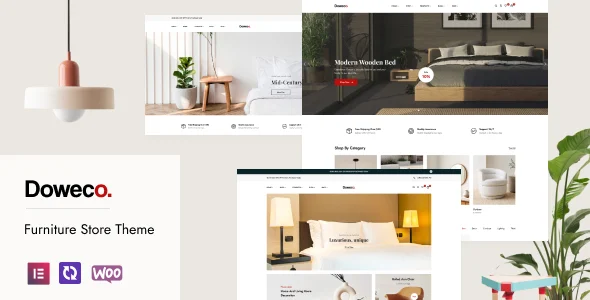 Doweco – Furniture Store WordPress Theme with AI WordPress theme homepage layout for a clean WooCommerce store
