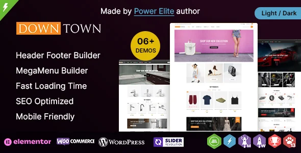 Down Town - Multipurpose WooCommerce Theme WordPress theme homepage layout for a auto WooCommerce store