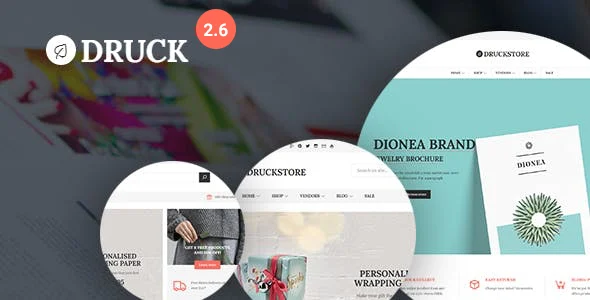 Druck - Print shop WooCommerce WordPress Theme WordPress theme homepage layout for a auto parts WooCommerce store