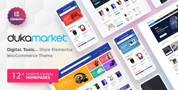 DukaMarket - Multipurpose WordPress Theme WordPress theme homepage layout for a auto parts WooCommerce store