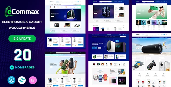 Ecommax - Electronics & Gadget WooCommerce WordPress Theme WordPress theme homepage layout for a auto parts WooCommerce store