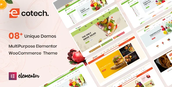 Ecotech - Organic, Food, Multipurpose WooCommerce Theme (RTL Supported) WordPress theme homepage layout for a clean WooCommerce store