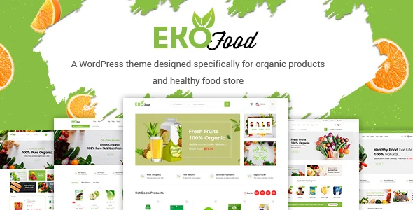 EkoFood - Organic and Food Store Theme WordPress theme homepage layout for a food WooCommerce store