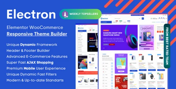 Electron - Elementor Electronics Store WooCommerce Theme WordPress theme homepage layout for a auto parts theme WooCommerce store