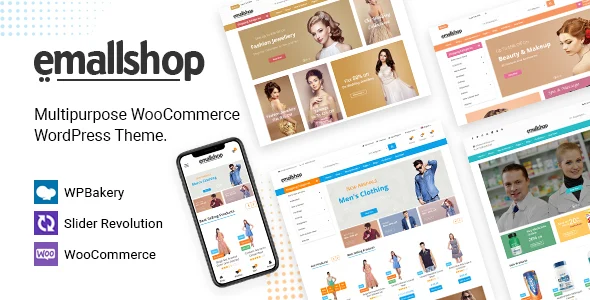 EmallShop - Responsive WooCommerce WordPress Theme WordPress theme homepage layout for a clean WooCommerce store