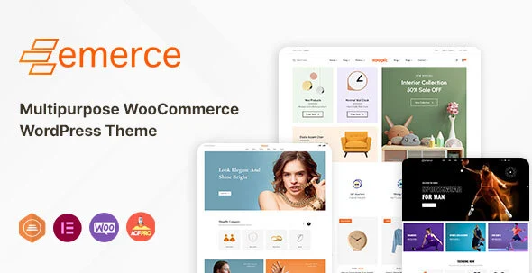 Emerce - Sports and Fashion WooCommerce WordPress Theme WordPress theme homepage layout for a dokan WooCommerce store