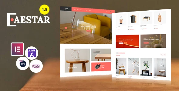 Estar - Furniture WooCommerce Theme WordPress theme homepage layout for a auto parts WooCommerce store