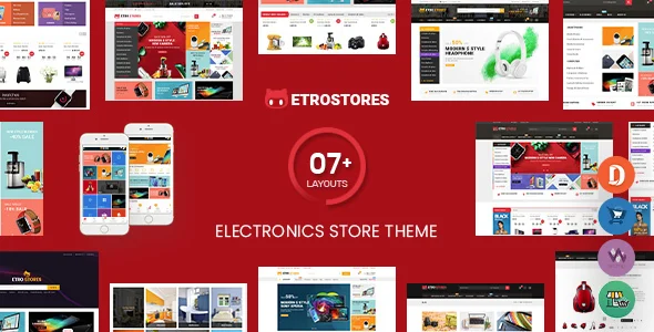 EtroStore - Electronics Store WooCommerce WordPress Theme (Mobile Layouts Ready) WordPress theme homepage layout for a digital store WooCommerce store