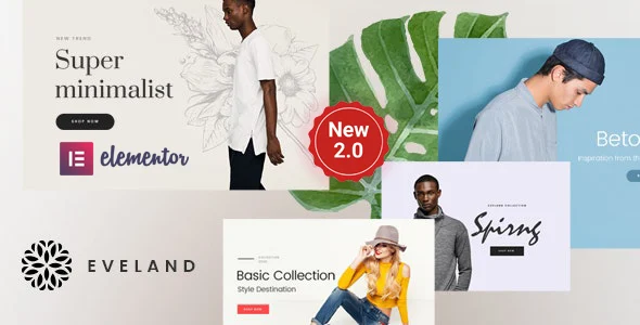 Eveland – Modern AJAX enabled WooCommerce theme WordPress theme homepage layout for a clean WooCommerce store