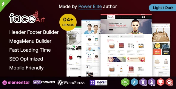 FaceArt WP - Cosmetic and MultiPurpose WooCommerce Responsive Theme WordPress theme homepage layout for a beauty WooCommerce store