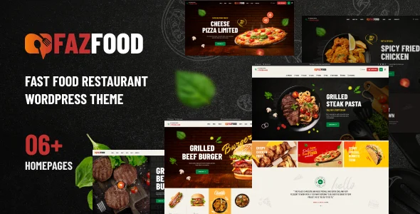 Fazfood - Fast Food Restaurant WordPress Theme WordPress theme homepage layout for a bakery WooCommerce store