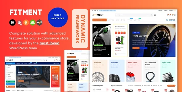 Fitment - Auto Parts Elementor WooCommerce Theme WordPress theme homepage layout for a accessories WooCommerce store