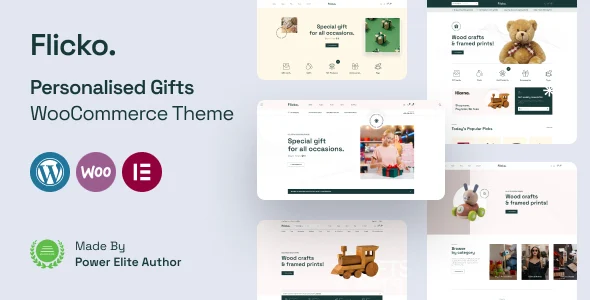 Flicko - Pesonalised Gifts WooCommerce WordPress Theme WordPress theme homepage layout for a accessories WooCommerce store