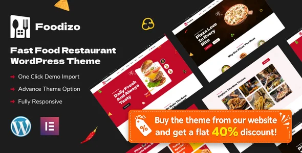 Foodizo - Fast Food Restaurant WordPress Theme WordPress theme homepage layout for a bakery WooCommerce store